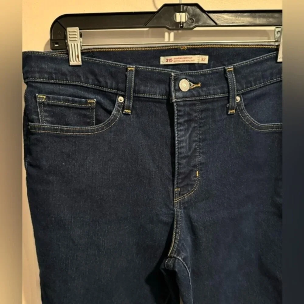 Levi’s Shaping Bootcut 315 Dark wash white stitching denim jeans stretch US32 - Picture 7 of 9